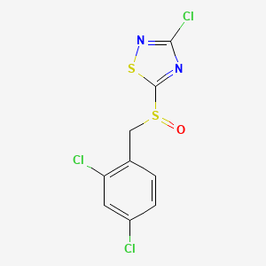 molecular formula C9H5Cl3N2OS2 B13913183 3-Chloro-5-(2,4-dichlorobenzylsulfinyl)-1,2,4-thiadiazole 