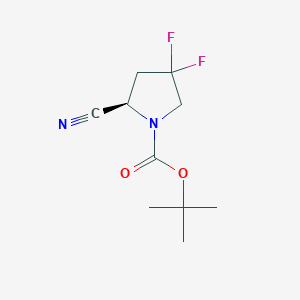 molecular formula C10H14F2N2O2 B13913206 1-Boc-(R)-4,4-difluoropyrrolidine-2-carbonitrile 