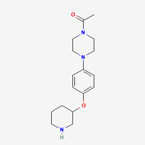 molecular formula C17H25N3O2 B1391321 1-{4-[4-(3-哌啶氧基)苯基]-1-哌嗪基}-1-乙酮 CAS No. 946714-68-7
