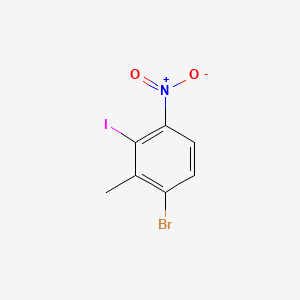 molecular formula C7H5BrINO2 B13913221 1-Bromo-3-iodo-2-methyl-4-nitrobenzene 