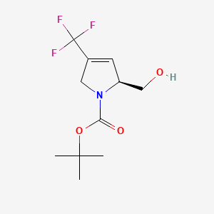 molecular formula C11H16F3NO3 B13913224 tert-butyl (2S)-2-(hydroxymethyl)-4-(trifluoromethyl)-2,5-dihydropyrrole-1-carboxylate 