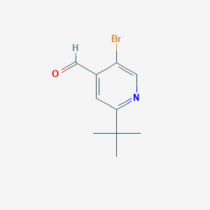 molecular formula C10H12BrNO B13913239 5-Bromo-2-(tert-butyl)isonicotinaldehyde 