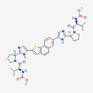 methyl N-[(2S)-1-[(2S)-2-[5-[2-[2-[(2S)-1-[(2S)-2-(methoxycarbonylamino)-3-methylbutanoyl]pyrrolidin-2-yl]-1H-imidazol-5-yl]benzo[g][1]benzothiol-7-yl]-1H-imidazol-2-yl]pyrrolidin-1-yl]-3-methyl-1-oxobutan-2-yl]carbamate