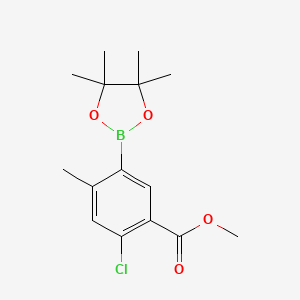 molecular formula C15H20BClO4 B13913281 Methyl 2-chloro-4-methyl-5-(4,4,5,5-tetramethyl-1,3,2-dioxaborolan-2-yl)benzoate 