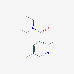 molecular formula C11H15BrN2O B13913299 5-Bromo-N,N-diethyl-2-methylnicotinamide 