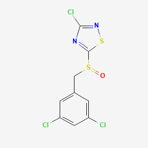 molecular formula C9H5Cl3N2OS2 B13913351 3-Chloro-5-(3,5-dichlorobenzylsulfinyl)-1,2,4-thiadiazole 