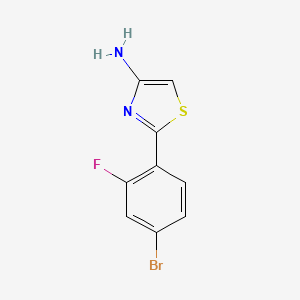 molecular formula C9H6BrFN2S B13913362 2-(4-Bromo-2-fluorophenyl)thiazol-4-amine 