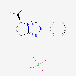 (R)-5-Isopropyl-2-phenyl-6,7-dihydro-5H-pyrrolo[2,1-c][1,2,4]triazol-2-ium tetrafluoroborate