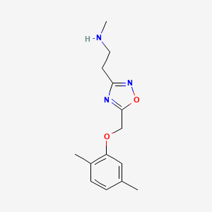 2-(5-((2,5-Dimethylphenoxy)methyl)-1,2,4-oxadiazol-3-yl)-N-methylethan-1-amine