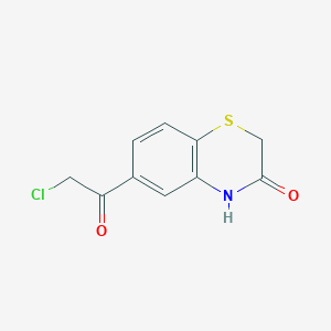 molecular formula C10H8ClNO2S B139134 6-Chloroacetyl-2H-1,4-benzothiazin-3(4H)-one CAS No. 145736-61-4
