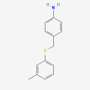 molecular formula C14H15NS B1391340 4-{[(3-甲基苯基)硫烷基]甲基}苯胺 CAS No. 792142-93-9