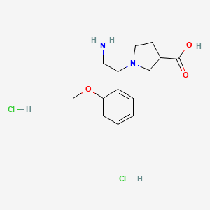 1-[2-Amino-1-(2-methoxyphenyl)ethyl]pyrrolidine-3-carboxylic acid;dihydrochloride