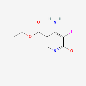 molecular formula C9H11IN2O3 B13913473 Ethyl 4-amino-5-iodo-6-methoxynicotinate 