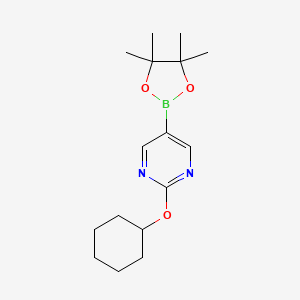 2-(Cyclohexyloxy)-5-(4,4,5,5-tetramethyl-1,3,2-dioxaborolan-2-yl)pyrimidine