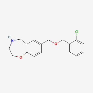 molecular formula C17H18ClNO2 B13913490 7-{[(2-Chlorobenzyl)oxy]methyl}-2,3,4,5-tetrahydro-1,4-benzoxazepine 