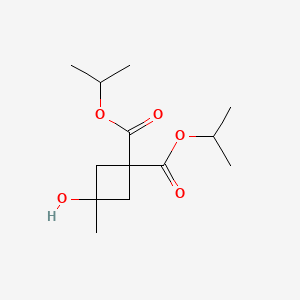 molecular formula C13H22O5 B13913492 Diisopropyl 3-hydroxy-3-methyl-cyclobutane-1,1-dicarboxylate 