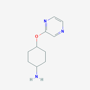 molecular formula C10H15N3O B1391351 4-(吡嗪-2-氧基)环己-1-胺 CAS No. 746598-84-5