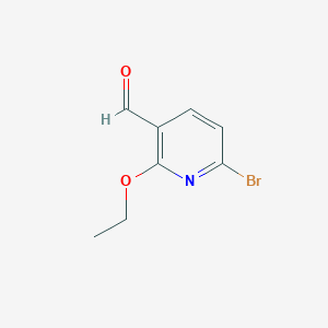 molecular formula C8H8BrNO2 B13913515 6-Bromo-2-ethoxynicotinaldehyde 