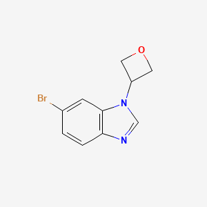 molecular formula C10H9BrN2O B13913536 6-Bromo-1-(3-oxetanyl)-1H-benzimidazole 