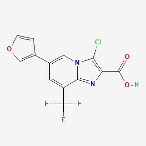 3-Chloro-6-(3-furanyl)-8-(trifluoromethyl)imidazo[1,2-a]pyridine-2-carboxylic acid