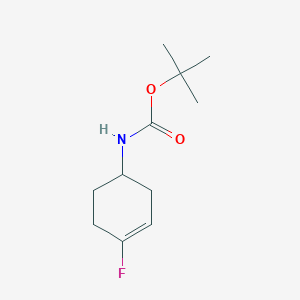 molecular formula C11H18FNO2 B1391357 叔丁基（4-氟环己-3-烯-1-基）氨基甲酸酯 CAS No. 675112-69-3