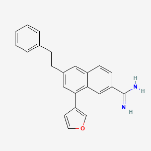 molecular formula C23H20N2O B13913585 8-(Furan-3-yl)-6-(2-phenylethyl)naphthalene-2-carboximidamide CAS No. 823236-34-6