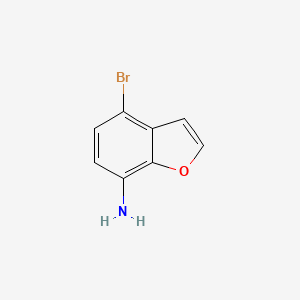 molecular formula C8H6BrNO B13913592 4-Bromobenzofuran-7-amine 