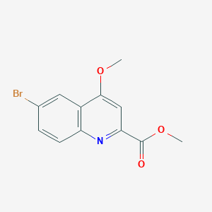 molecular formula C12H10BrNO3 B13913648 Methyl 6-bromo-4-methoxyquinoline-2-carboxylate 