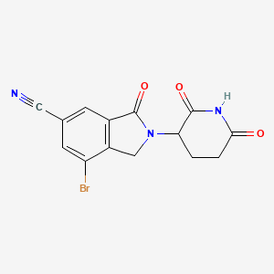 molecular formula C14H10BrN3O3 B13913681 7-Bromo-2-(2,6-dioxopiperidin-3-yl)-3-oxoisoindoline-5-carbonitrile 