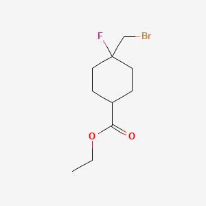 molecular formula C10H16BrFO2 B13913697 Ethyl 4-(bromomethyl)-4-fluoro-cyclohexanecarboxylate 