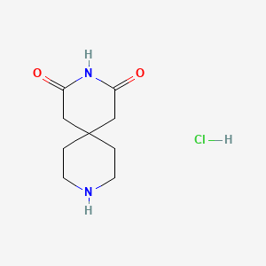 molecular formula C9H15ClN2O2 B1391374 3,9-二氮杂螺[5.5]十一烷-2,4-二酮盐酸盐 CAS No. 1193388-13-4