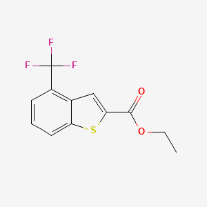 molecular formula C12H9F3O2S B1391377 4-(三氟甲基)-1-苯并噻吩-2-甲酸乙酯 CAS No. 1209178-96-0
