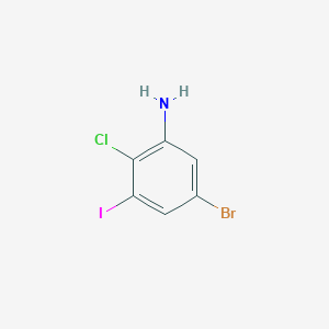 molecular formula C6H4BrClIN B13913786 5-Bromo-2-chloro-3-iodoaniline 