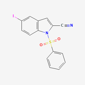 1-(Benzenesulfonyl)-5-iodo-indole-2-carbonitrile