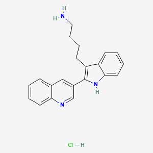 molecular formula C21H22ClN3 B1391382 4-(2-喹啉-3-基-1H-吲哚-3-基)-丁胺单盐酸盐 CAS No. 1186194-41-1