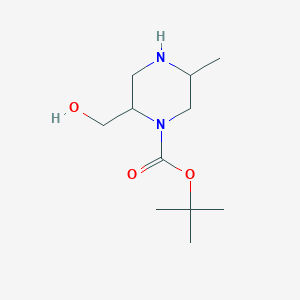 molecular formula C11H22N2O3 B13913840 Tert-butyl 2-(hydroxymethyl)-5-methyl-piperazine-1-carboxylate 