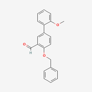 molecular formula C21H18O3 B13913941 4-(Benzyloxy)-2'-methoxy[1,1'-biphenyl]-3-carbaldehyde 