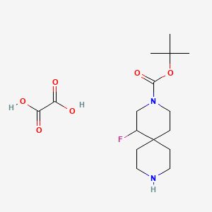 molecular formula C16H27FN2O6 B13913993 Tert-butyl 5-fluoro-3,9-diazaspiro[5.5]undecane-3-carboxylate;oxalic acid 