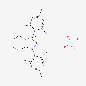 molecular formula C25H33BF4N2 B13914027 (3aR,7aR)-1,3-Dimesityl-3a,4,5,6,7,7a-hexahydro-1H-benzo[d]imidazol-3-ium tetrafluoroborate 