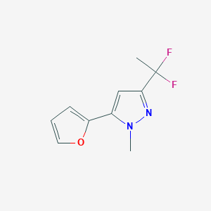 molecular formula C10H10F2N2O B13914042 3-(1,1-Difluoroethyl)-5-(2-furyl)-1-methyl-pyrazole 