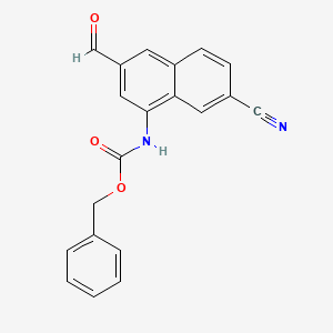 molecular formula C20H14N2O3 B13914100 Benzyl (7-cyano-3-formylnaphthalen-1-yl)carbamate CAS No. 823236-23-3