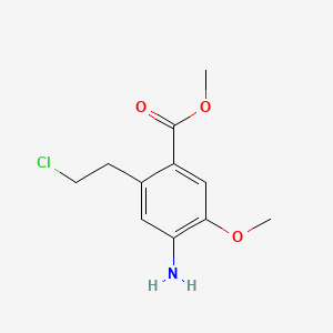 molecular formula C11H14ClNO3 B13914129 Methyl 4-amino-2-(2-chloroethyl)-5-methoxybenzoate 