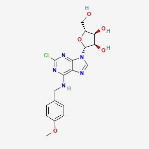 molecular formula C18H20ClN5O5 B13914144 (2R,3R,4S,5R)-2-[2-chloro-6-[(4-methoxyphenyl)methylamino]purin-9-yl]-5-(hydroxymethyl)oxolane-3,4-diol 