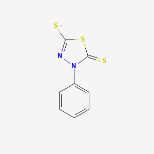 molecular formula C8H5N2S3- B13914149 4-Phenyl-5-thioxo-4,5-dihydro-1,3,4-thiadiazole-2-thiolate 