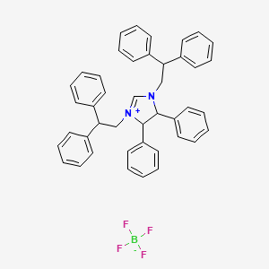 molecular formula C43H39BF4N2 B13914153 (4S,5S)-1,3-Bis(2,2-diphenylethyl)-4,5-diphenyl-4,5-dihydro-1H-imidazol-3-ium tetrafluoroborate 