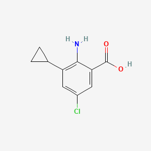 molecular formula C10H10ClNO2 B13914167 2-Amino-5-chloro-3-cyclopropylbenzoic acid 