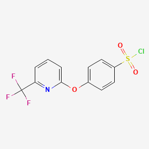 molecular formula C12H7ClF3NO3S B1391417 4-{[6-(三氟甲基)吡啶-2-基]氧基}苯磺酰氯 CAS No. 1210732-06-1