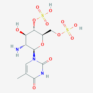 molecular formula C11H17N3O12S2 B139142 1-Thyminylglucosamine-4,6-disulfate CAS No. 133906-27-1