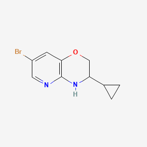 molecular formula C10H11BrN2O B13914218 7-Bromo-3-cyclopropyl-3,4-dihydro-2H-pyrido[3,2-b][1,4]oxazine 