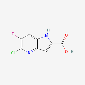 molecular formula C8H4ClFN2O2 B13914233 5-Chloro-6-fluoro-1H-pyrrolo[3,2-b]pyridine-2-carboxylic acid 